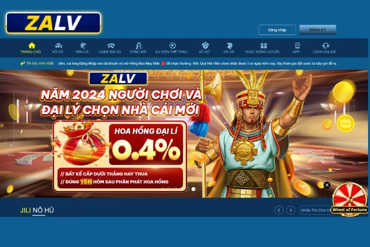 Giao diện trang cá cược ZALV